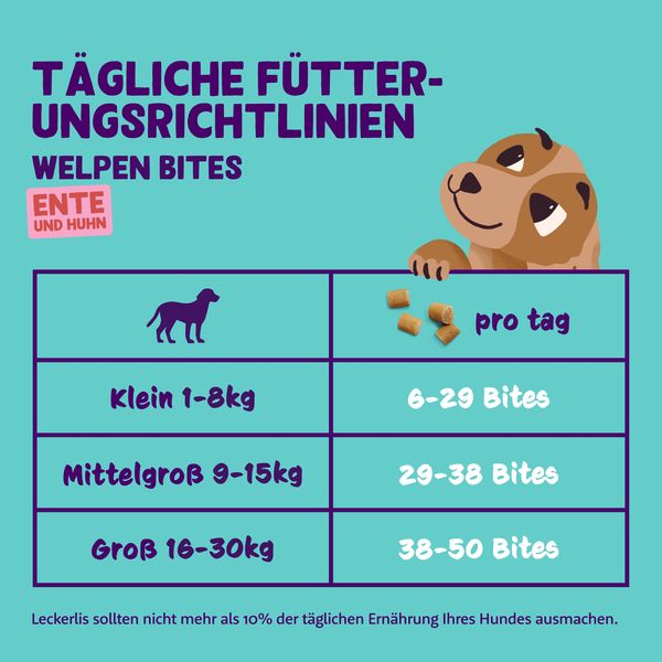 Ente und Huhn Bite Puppy von EdgardCooper Fütterungsrichtlinie